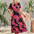 thumbnail image 5 of QIPOPIQ Robes pour Femmes Robe Fluide à Volants Manches Courtes Imprimé Tendance Décontractée Robes d'Été Robe Col Rond Robe Moulante Offres 2023, 5 of 5