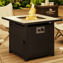 Fire Pits for Outside, Lofka 30" Propane Fire Table with Lid & Lava Rock 50000 BTU Outdoor Fire Pits with Iron and CSA Certified for Patio, Garden & Backyard