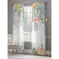 thumbnail image 5 of Sheer Curtain Panels Easter Eggs Voile Window Curtains Colorful Egg Flower Leaves Butterfly Window Treatments Ligh Filtering Privacy Curtain Drapes for Bedroom Living Room 2 Panel Set 84 Inch Length, 5 of 9