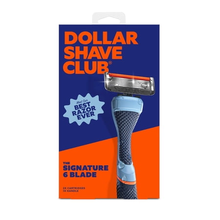 Dollar Shave Club Men's Razor 6-Blade Starter Set 1 Handle, 2x 6-Blade Manual Razor Refills