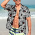 thumbnail image 7 of Vsdgher Spiders Print Men's Hawaiian Shirts Button Down Tropical Holiday Beach Shirts Vacation Clothes,X-Large, 7 of 7