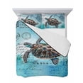 thumbnail image 7 of Sea Turtle Full Size Down Alternative Comforter, Lightweight Comforter Quilt Bedding Set with Pillow Shams Blue Coastal Nautical Summer Beach Vintage All Seasons Bed Comforter Duvet Insert 78"x90", 7 of 7