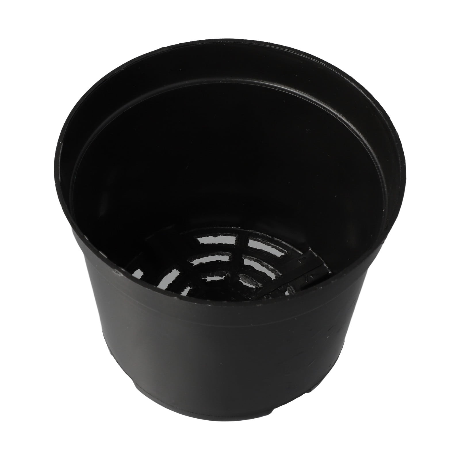 Black Plastic Plant Pots Set of 10 Multiple Sizes Large Flower Containers with Drainage Holes Reusable Durable for Indoor Outdoor Garden Nursery Seedlings Herbs Vegetables