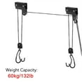 thumbnail image 3 of Bike Hoist Garage  Lift Pulley System 60kg Steel Black 2 Rack Hooks, 3 of 7