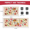 thumbnail image 3 of Boho Floral Kitchen Mat Set of 2,Modern Farmhouse Kitchen Rugs and Mats Non Skid Washable,Bohemian Kitchen Runner Rugs with Rubber Backing (Beige 17"x47"+17"x30"), 3 of 6
