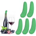 thumbnail image 2 of 5 divertidos tapones de vino, reutilizables de silicona artificial en forma de pepino, tapones para botellas de bebidas, decoración única, boca de botella, lindo adorno verde de 3.5 pulgadas, 2 of 5