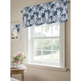 thumbnail image 6 of Valance Curtains for Kitchen Windows Retro Country Blossom FlowersRod Pocket Valance Floral White Blue Short Window Curtain Topper for Bedroom Living Room Bathroom 42x12in, 6 of 9