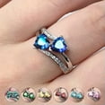 thumbnail image 2 of K-KED Cute 925 Silver Heart Delicate Jewelry Ring Gifts for Women Wedding Party Rings Size 6-10-#1-6, 2 of 9