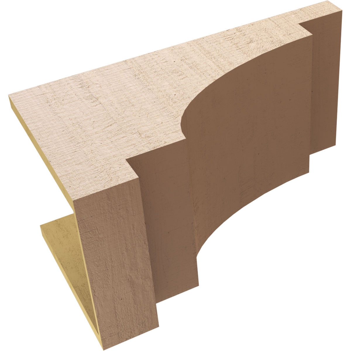 12"W x 24"D x 12"H Wide Mediterranean Rough Cedar Woodgrain TimberThane Corbel, Primed Tan