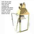 thumbnail image 4 of Allgala 3-PC Set Jumbo Luxury Modern Indoor/Outdoor Hurricane Candle Lantern Set With Chrome Plated Structure and Tempered Glass-Pyramid Top Gold-HD88031, 4 of 4
