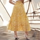 thumbnail image 4 of Falda larga estilo boho con dobladillo asimétrico y estampado floral fluido para mujer, L, 4 of 5