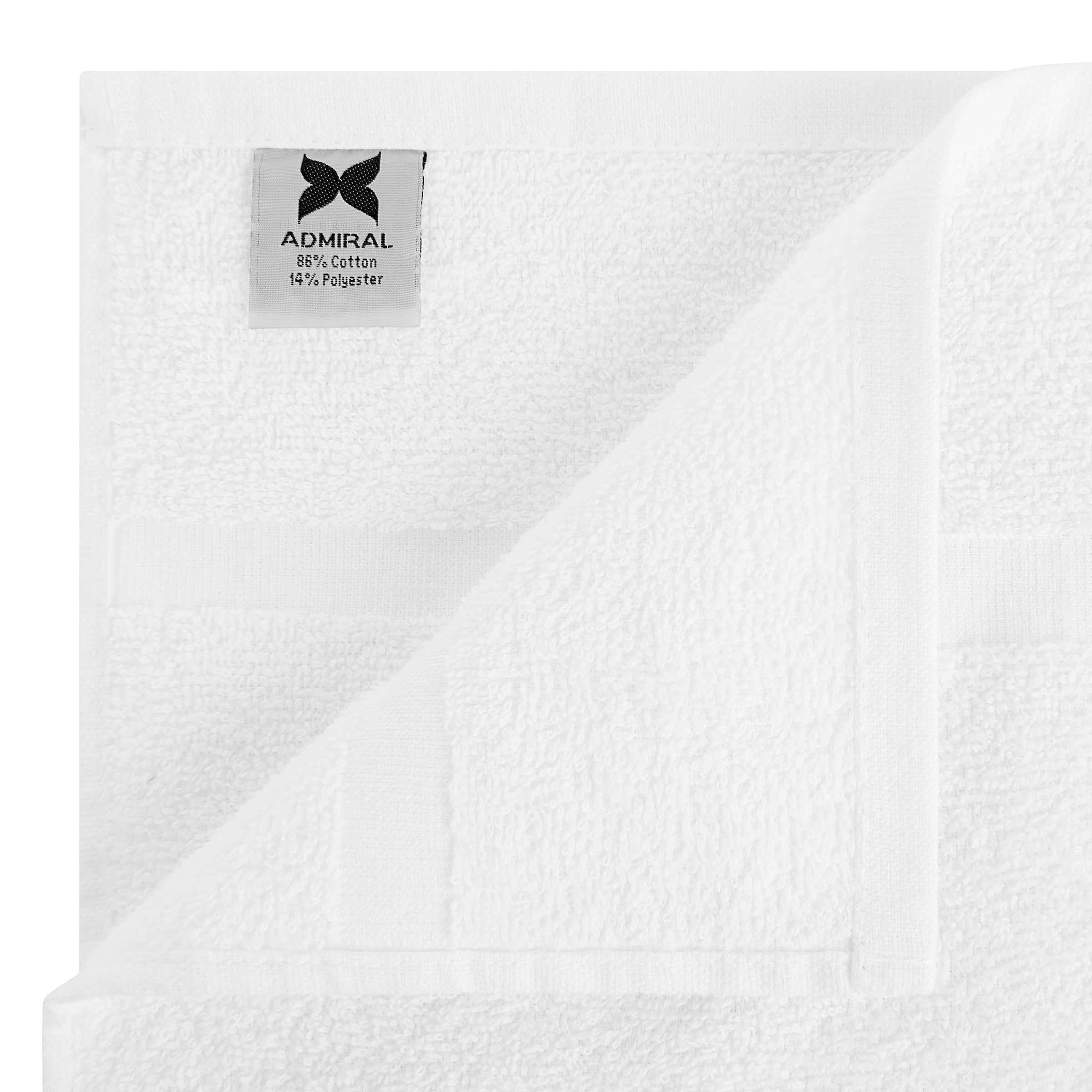 Admiral Hospitality Bath Towels (Case of 60), White, 24x48, Soft Cotton Polyester Blend