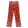 thumbnail image 3 of Bandana Pattern Pajamas For Women Loose Retro Night Pajama Pants Comfortable Sleepwear Bottoms Homewear, 3 of 6