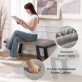 thumbnail image 6 of Zesthouse 47.4" Linen Upholstered Bench, Entryway Bench with Solid Wood Legs, Modern Ottoman Bench for Living Bedroom Room, Gray, 6 of 9