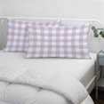 thumbnail image 4 of Plaid Purple Rural Style,King Size Pillow Cover,Pillowcase Protectors with Zipper,Breathable Decorative Throw Pillow Case Cover,Rural Abstract Geometric Lattice Pillow Shams for Couch Sofa 20x36Inch, 4 of 8