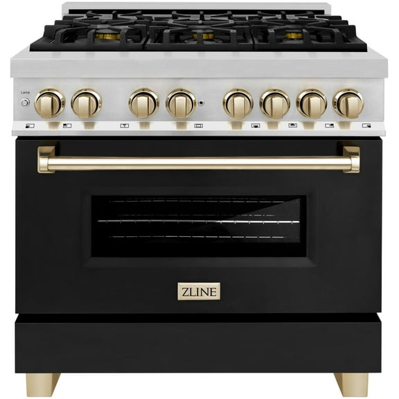Zline Raz-Blm-36-G Autograph Edition 36" Wide 4.6 Cu. Ft. Free Standing Dual Fuel Range -