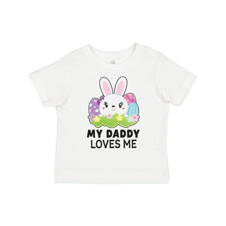 

Inktastic My Daddy Loves Me with Bunny and Easter Eggs Gift Toddler Toddler Girl T-Shirt