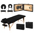 thumbnail image 1 of Cama de Masaje Acolchada Plegable Tipo Portafolio de Altura Ajustable con Estructura de Madera - Camilla Portatil para Masaje Fisioterapia Tatuajes Grande Negro, 1 of 5