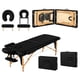 thumbnail image 1 of Cama de Masaje Acolchada Plegable Tipo Portafolio de Altura Ajustable con Estructura de Madera - Camilla Portatil para Masaje Fisioterapia Tatuajes Mediana Negro, 1 of 5