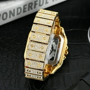 Glamorous Luxury Watches - Stylish Dial with Dazzling Rhinestones Elegant Men's Quartz Watch Perfect for Everyday Wear and Special Occasions