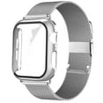 thumbnail image 1 of Fulsaxad Milanese Loop Metal Mesh Band and Hard Case for Apple Watch Bands 45mm 44mm 41mm 40mm 42mm 38mm, Stainless Steel Wristbands With Tempered Glass Bumper Cover for iWatch Series 8 7 SE 6 5 4 3 2, 1 of 12