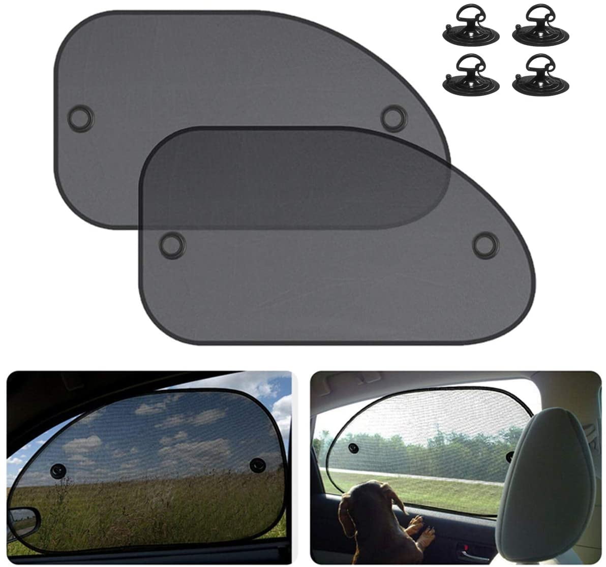 2 Pack Universal Car Window Shade, Cling Sunshade for Car Windows Sun