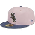 thumbnail image 3 of Men's New Era Pink/Blue Chicago White Sox  Olive Undervisor 59FIFTY Fitted Hat, 3 of 6