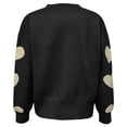 thumbnail image 5 of Pxiakgy Women's Autumn And Winter New Love Printing Knitted Long Sleeve Cardigan Coat Black2 + M, 5 of 5