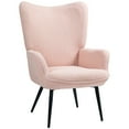 thumbnail image 1 of HOMCOM Modern Sherpa Accent Chair Upholstered Wingback Armchair for Bedroom, 1 of 10