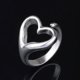 thumbnail image 2 of Women Hollow Love Heart Open Ring Fashion Adjustable Silver Plated Party Jewelry, 2 of 5