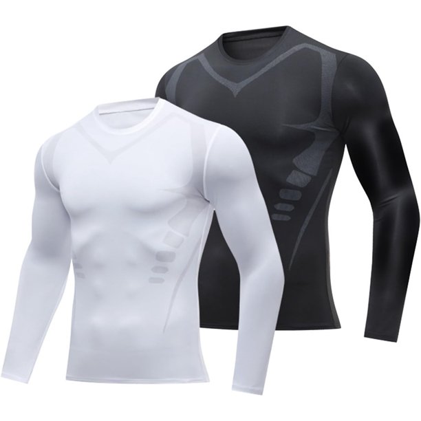 Ropa deportiva moldeadora de iones, chaleco deportivo para hombre, ropa deportiva moldeadora de manga larga