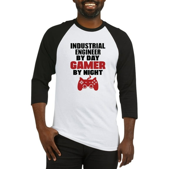 CafePress - INDUSTRIAL ENGINEER BY DAY GAMER BY NIGHT Baseball - Cotton Baseball Jersey, 3/4 Raglan Sleeve Shirt
