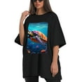 thumbnail image 4 of Plus Size Shirt for Women Oversized Black Tops for Women Short Sleeves Shirt for Women Sea Turtle 5 T Shirt Crewneck Shirt for Women M, 4 of 5