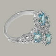 thumbnail image 4 of LBG British Made 9k White Gold Cubic Zirconia & Blue Topaz Womens Statement Ring - 33 size options - Size 7.5, 4 of 6