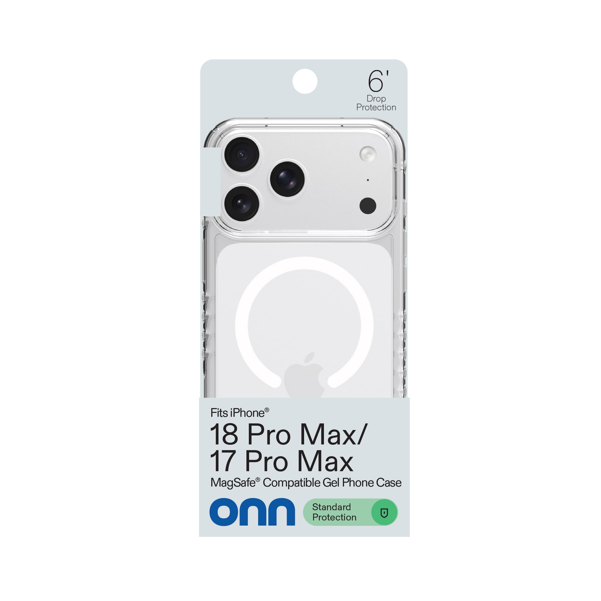 onn Protective Gel Phone Case for iPhone 18 Pro Max / 17 Pro Max, MagSafe Compatible - Clear