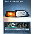 thumbnail image 4 of Nilight Headlight Assembly for 1999 2000 2001 2002 2003 2004 Ford Mustang Headlamps Replacement Black Housing Amber Reflector Driver and Passenger Side, 2 Years Warranty, 4 of 8