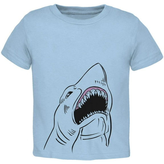 Peeking Shark Toddler T Shirt Light Blue 3T