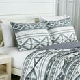 thumbnail image 3 of Chezmoi Collection Remy 3-Piece Southwestern Geometric Motif Quilt Set, Multicolor Gray White Light Brown Printed Microfiber Lightweight Quilted Bedspread Set, Queen (100" x 95"), 3 of 9