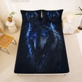 thumbnail image 5 of Manfei Jungle Animal Queen Sheets,Wild Wolf Queen Sheet Sets,Black,4 Pieces,1 Flat Sheet, 1 Fitted Sheet and 2 Pillowcases, 5 of 6