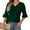 Green, variant on ALLLIST 3/4 Sleeve Womens Tops V-Neck Summer Blouse Solid Fashion Blue Ruffle Pullover for Ladies