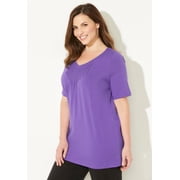 Catherines Women's Plus Size Suprema Pintuck Tee