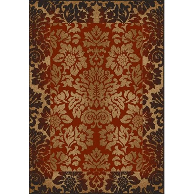 Radici 1717-1213-BRICK Como Rectangular Brick Red Transitional Italy Area Rug, 2 ft. 2 in. W x 7 ft. 7 in. H