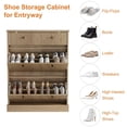thumbnail image 5 of TROPOW Shoe Cabinet with 2 Flip Drawers, Hidden Wooden Fluted Shoe Cabinet with Adjustable Shelf, Freestanding Shoe Storage Cabinet for Entryway Hallway, Living Room,Wood Color, 5 of 7