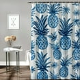 thumbnail image 2 of Shiartex  Pineapple Shower Curtain, Island Themed Minimalistic Tropic Fruity Pineapple Printed Vintage, Cloth Fabric Bathroom Decor Set with Hooks，Soft Blue Cadet Blue White, 2 of 7