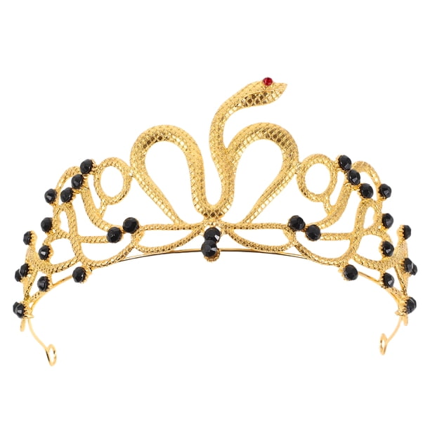 Diadema de serpiente, corona de serpiente egipcia, tiara de boda para novia, tocado de reina con diamantes de imitación, accesorios de disfraz para fiesta de cumpleaños de Halloween para mujer