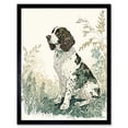 thumbnail image 1 of English Springer Spaniel Dog in Field Modern Pastel Watercolour Illustration Art Print Framed Poster Wall Decor 12x16 inch, 1 of 5