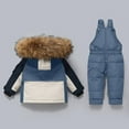 thumbnail image 6 of Staki Snow Suit Boy Boys Ski Jacket and Snowbib Snowsuit Set 2 Piece Zip Up Jacket and Overall Snowsuit Set for Little Kids 6M,12M,18M,24M,3-4Y(Blue,6-12 Months), 6 of 6