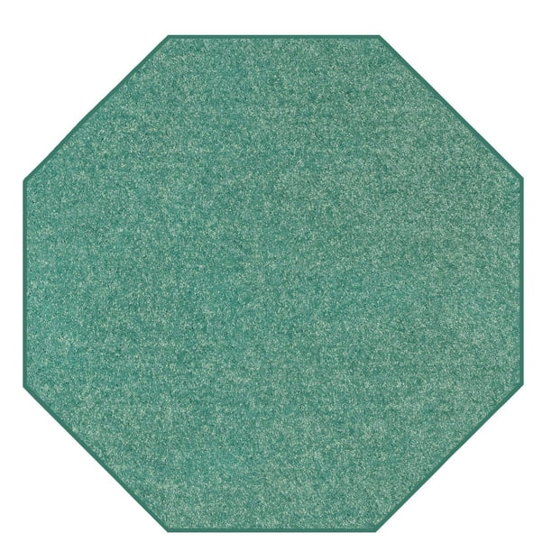 Bright House Solid Color Octagon Shape Area Rugs Teal 6' Octagon