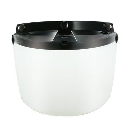 Universal 3 Snap Flip Up Visor Shield Lens for Retro Open Face Motorcycle (Best Retro Motorcycle Helmet)