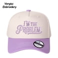 thumbnail image 3 of I'm THE Problem Letter Embroidered Color Block Trucker Hat Unisex Adjustable Cotton Breathable Fashion Cap for Travel Daily Wear, 3 of 6